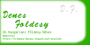 denes foldesy business card