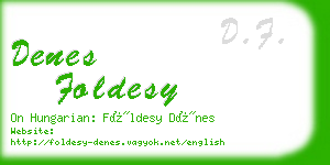 denes foldesy business card